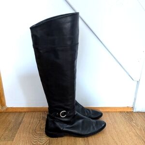 Frye Shirley OTK True Vintage Riding Boots in Black Size 8.5